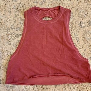 Lululemon Athletica Pink Sleeveless Crop Muscle Tee